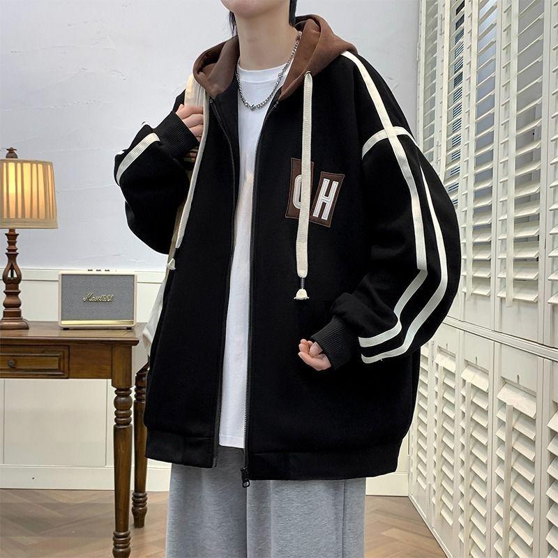 Men s Trendy Plus Size Hooded Jacket - Hong Kong Style, Casual & Versatile 3XL (165-180 jin)