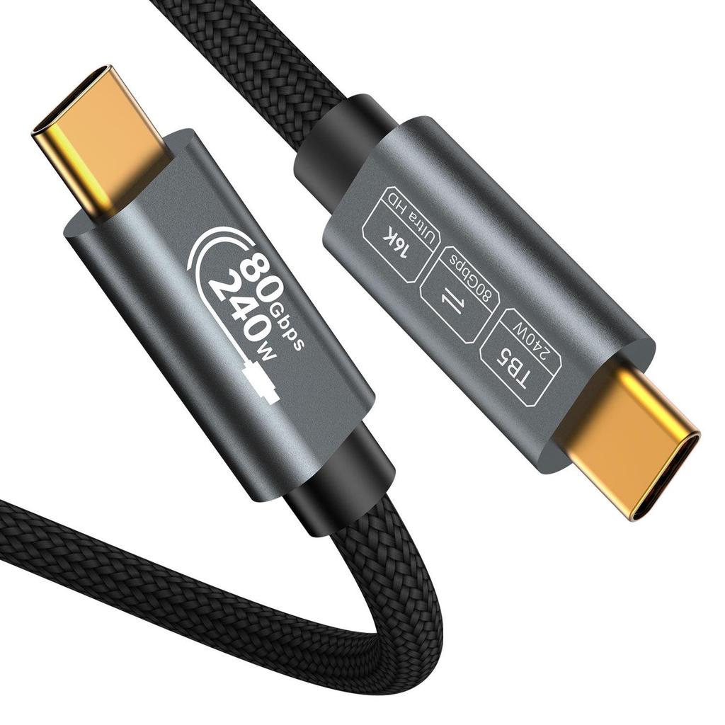 Thunderbolt 5 USB-C Cable: 120G High-Speed, 240W, 16K Video, Fast Charging for Huawei