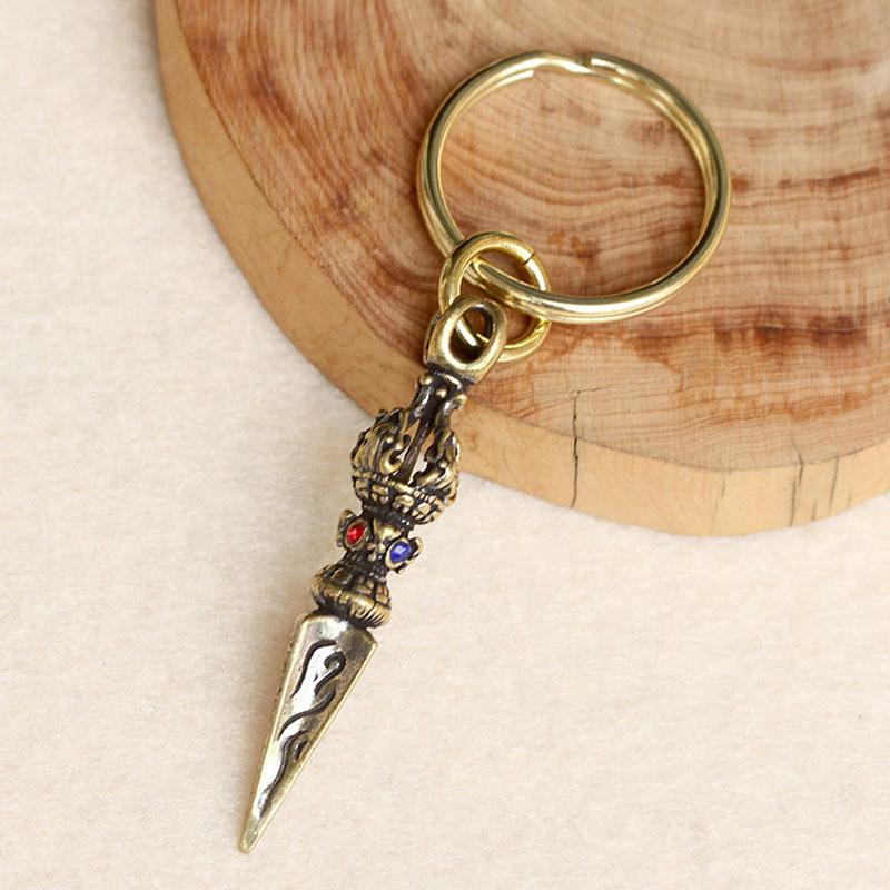 Pendentif Fait Main Pilon Religieux Pendentifs de Prière Pilon Vajra Bouddhiste Cuivre