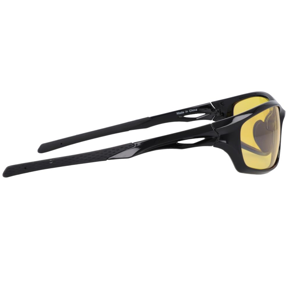 TAKAMIYA XOOX Night Polarized Square Silver Mirror Lens Sunglasses, I-Shape, Yellow/Light