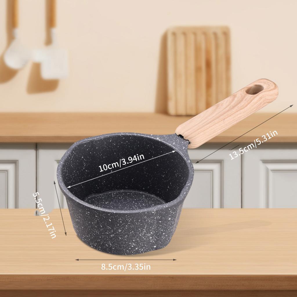 Oil Splashing Pot Stone Coated Pans Non Stick Aluminum Material Small Milk Pan Hot Oil Pot Suitable for Oil Dripping