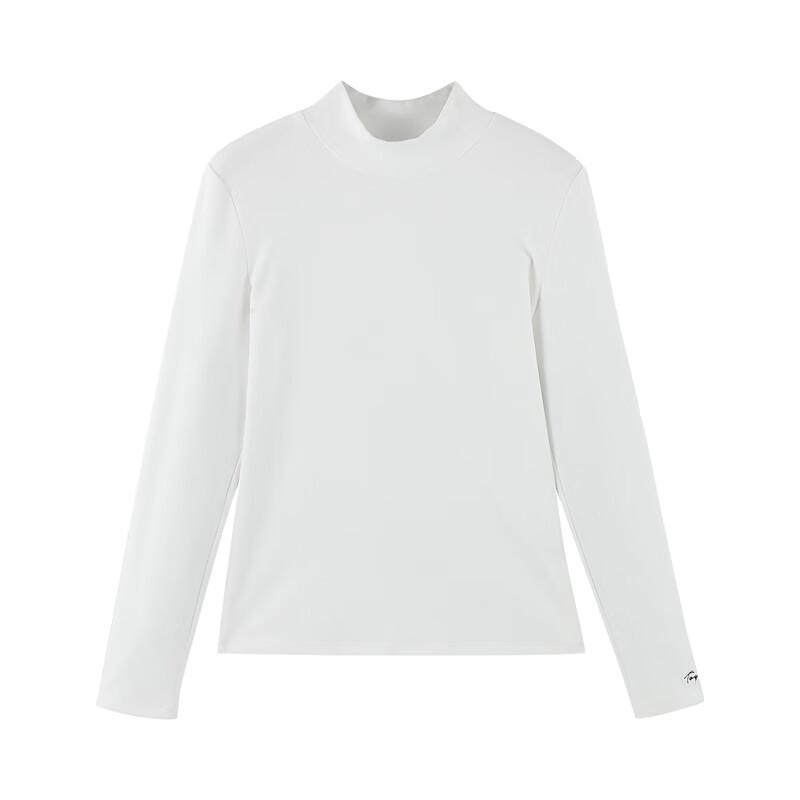 Chuyu Women's Warm Embroidered Semi-High Collar Base Layer T-Shirt