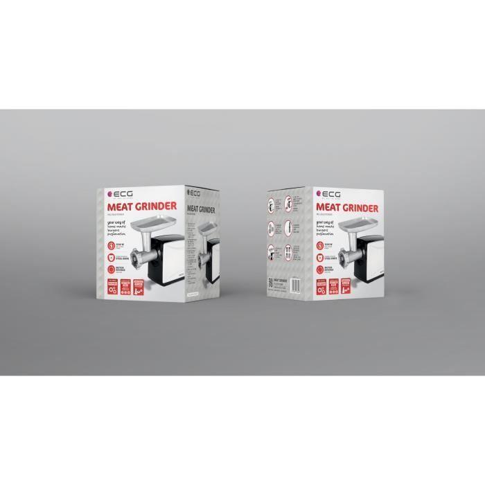 Hachoir à viande - ECG - MG 2510 - 1200 W - Accessoires à saucisse - Râpe à légumes