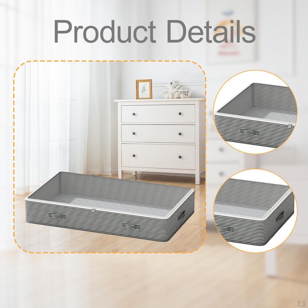 30L Low Profile Underbed Storage Container for Bedroom Organization, Ideal Bedding, Sweaters,