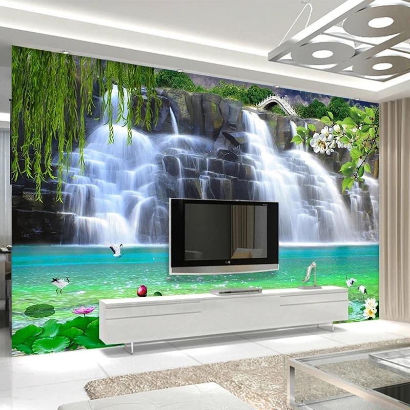 3d Stereo Waterfalls Photo Wallpaper Nature Scenery Mural Living Room Tv Sofa Background Wall Paper Home Decor