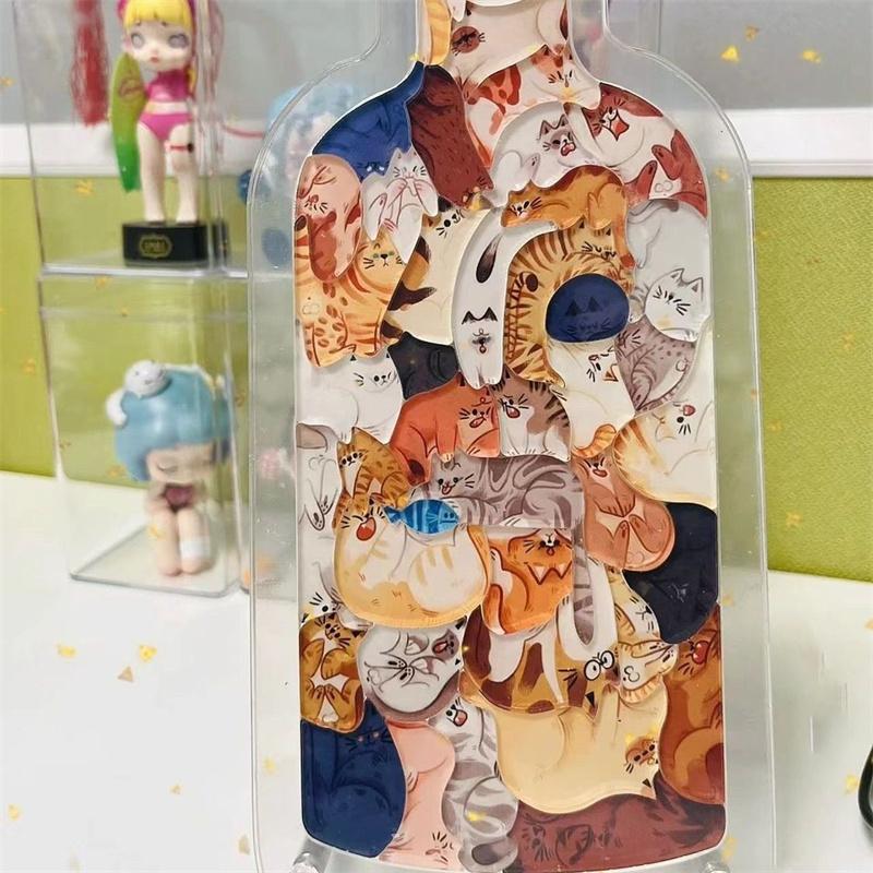 

Акриловая бутылка Standee 3D креативный головоломка Подарочный набор DIY головоломки милый котенок щенок Свинья украшения игрушки подарки на день рождения