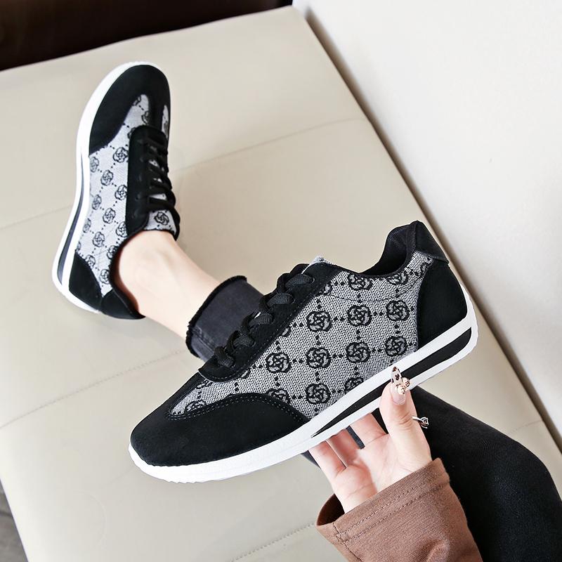 Fashion Women Thick Soled Cross Round Head Thin Fashion Shoes Woman Comfortable  Breathable Casual Wear-resistant Shoes Zapatos De Mujer