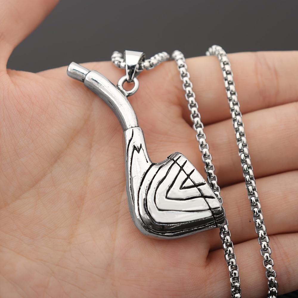 New Creative Design Pipe Pendant Necklace for Men Personalized Trend Street Motorcycle Rider Accessories Charming Jewelry Rock Party Gift