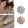 Non Piercing Magnetic Stud Earrings Round Inlaid Zircon Clip On Earrings Gauges Fashion Stud Earrings for Women Girls