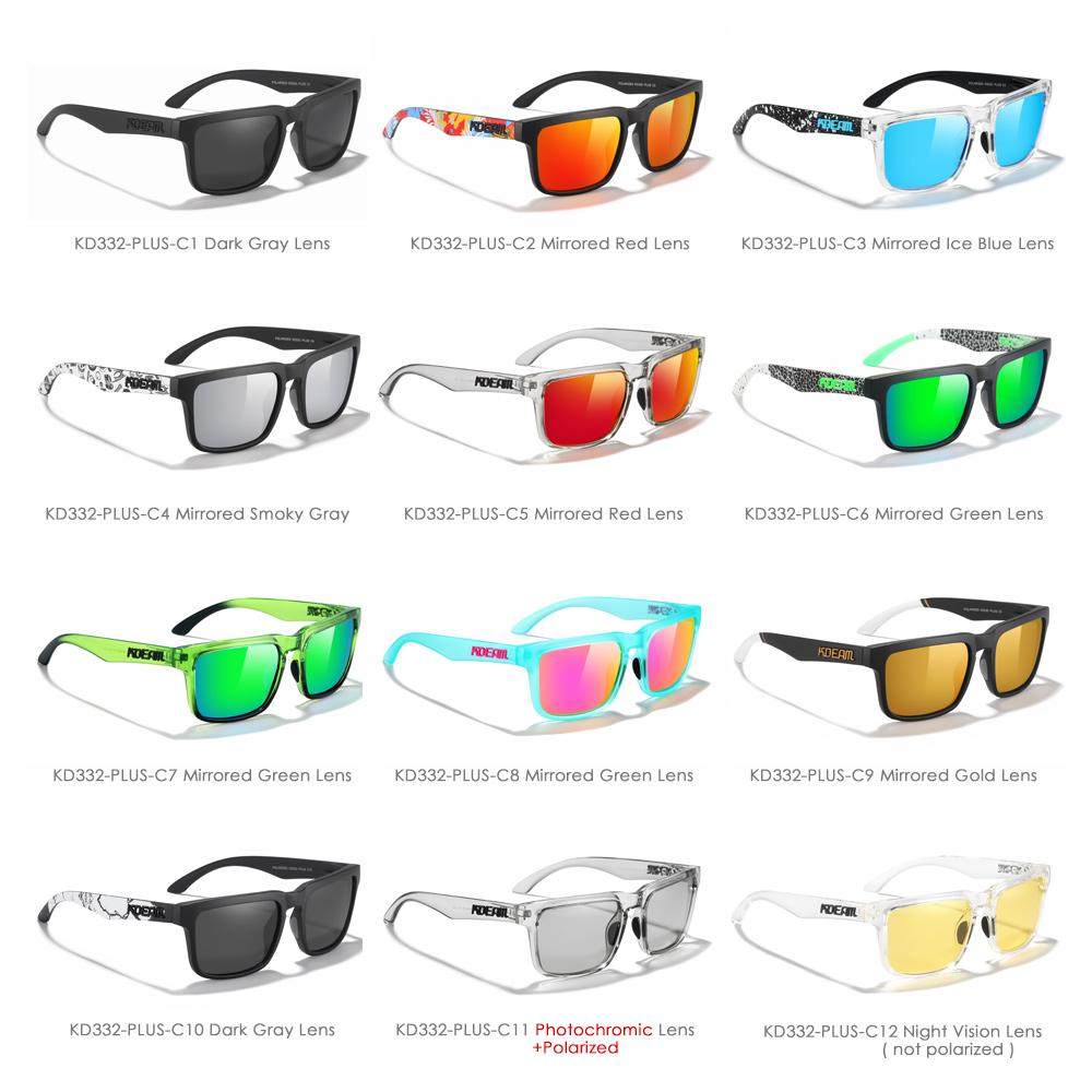 KDEAM Large Size Men's Sunglasses Polarized Photochromic Night Vision Goggles Oversized Sun Glasses With 154mm Width KD332 PLUS