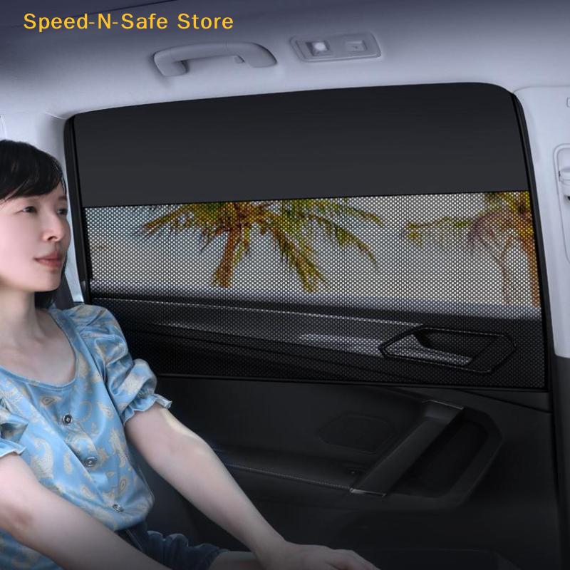 Heat Insulated Car Sunshade Magnetic Suction 1 2 4Pcs Block UV Rays Window Curtain for Summer Use
