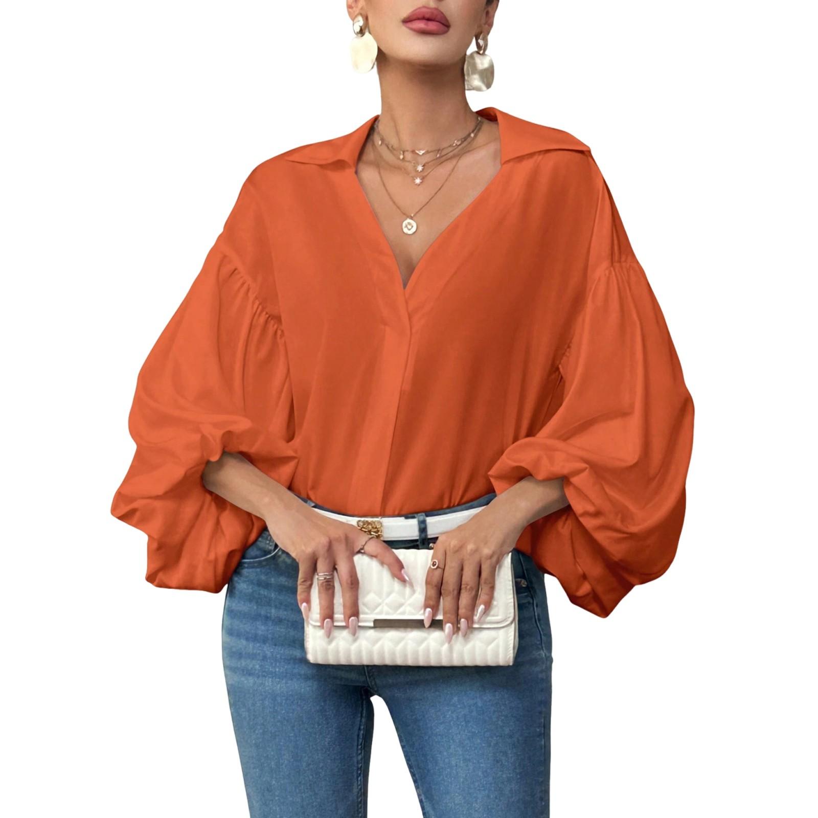 

Женский Повседневный Топ с Французским Горошком, Полуоткрытым Вырезом, Свободного Кроя, с Рукавами-Пузырями XL арбуз красный