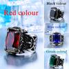 316L Stainless Steel VIKING Colorful Stone Trend Men's Ring Double-Sided  High Quality Jewelry