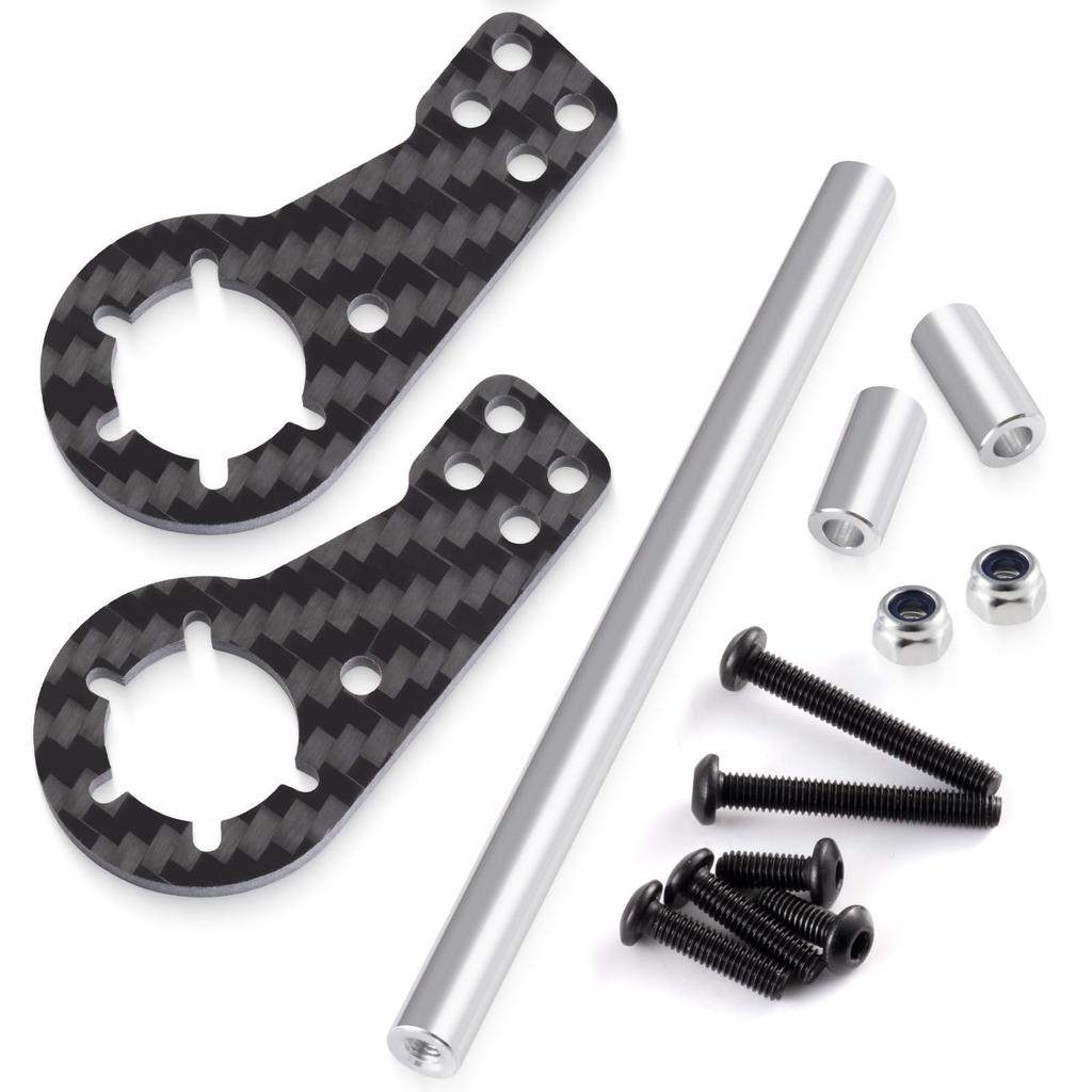 TRZX Carbon Fiber Rear Shock Damper Mount Upgrade Parts for Tamiya 112 Scale Lunchbox RC Cars (57409)