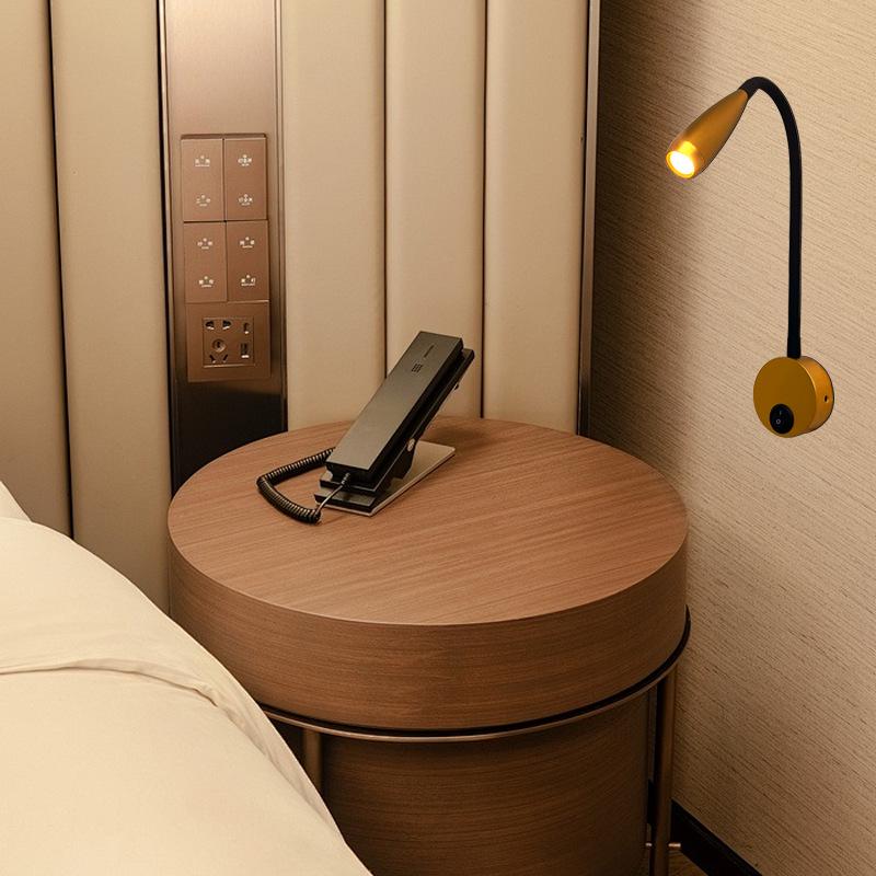 3W LED Svanehals Leselampe, Veggmontert Nattbordsspotlight