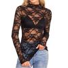 Women's Sexy Slim,fit Lace Long,sleeved Base Layer Top