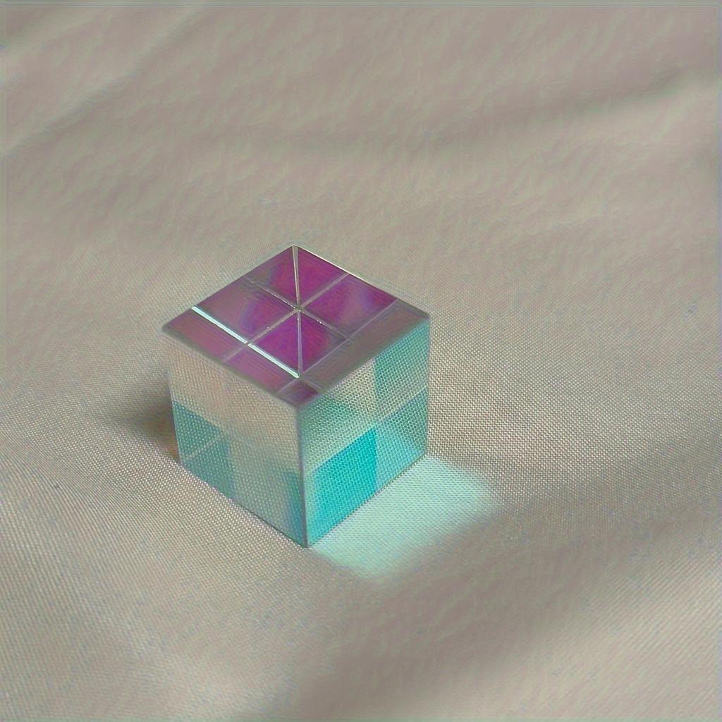 1pc RGB Optical Glass Cube Prism - Educational Toy Mixed Color Light Splitting Experiment, Science Learning
