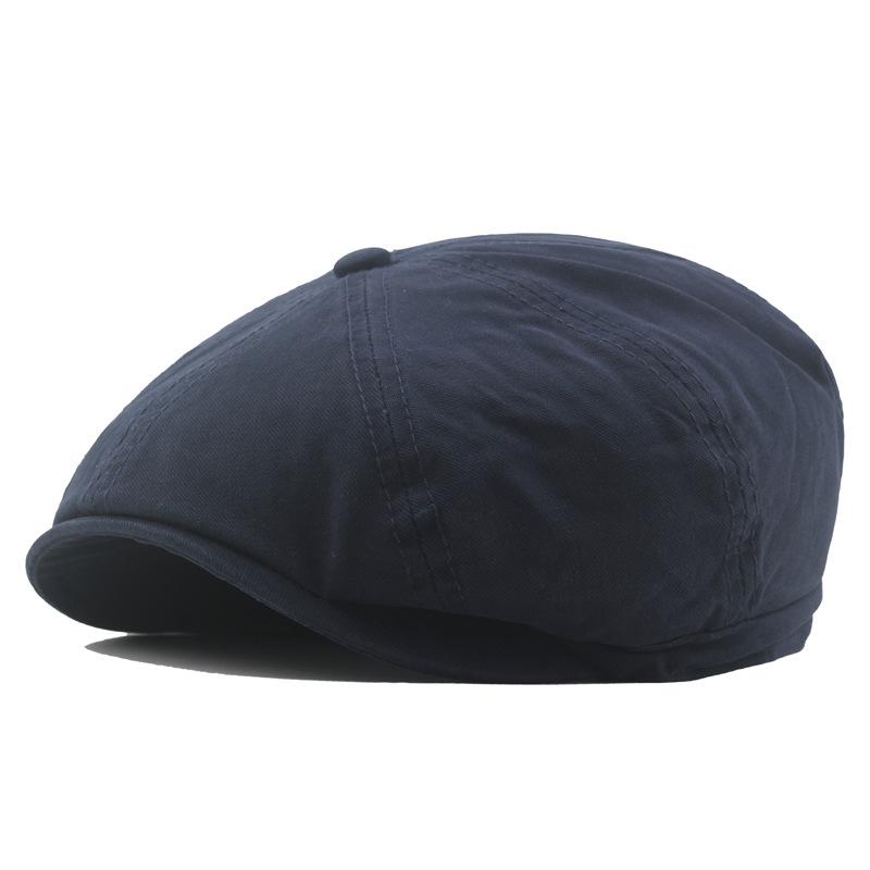 Мужской Хлопковый Моющийся Берет - Четыре Сезона Восьмиугольная Кепка Газетчика от Солнца Adjustable