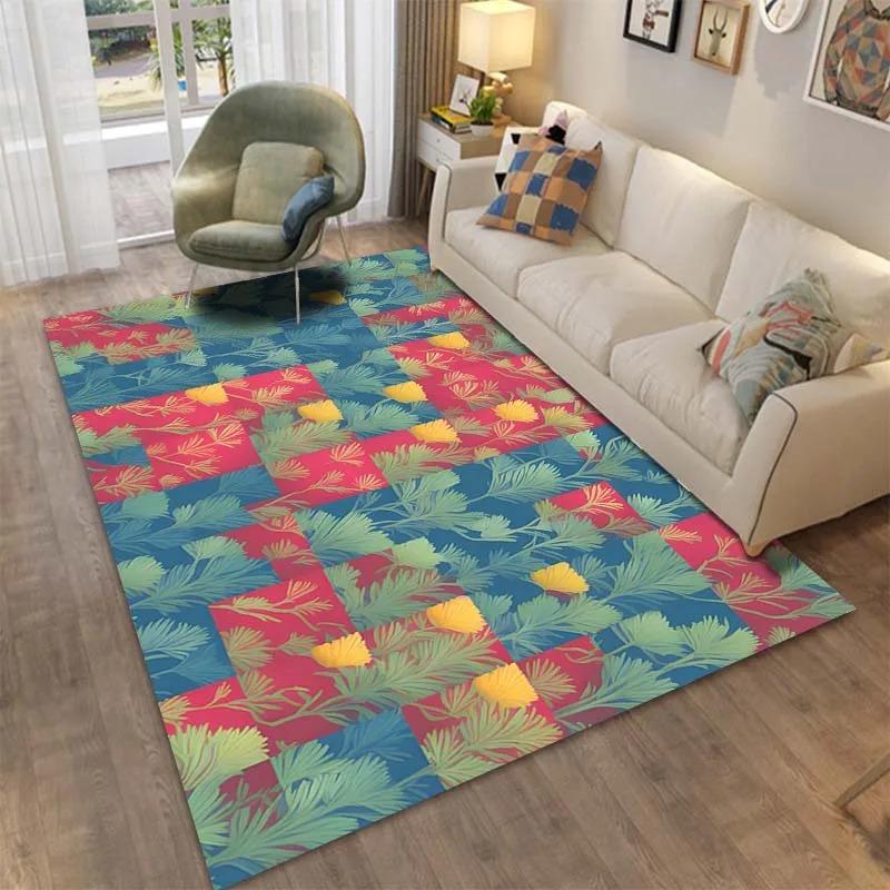 Flower Pattern Floor Mats Door Decoration Home Living Room Floor Mats