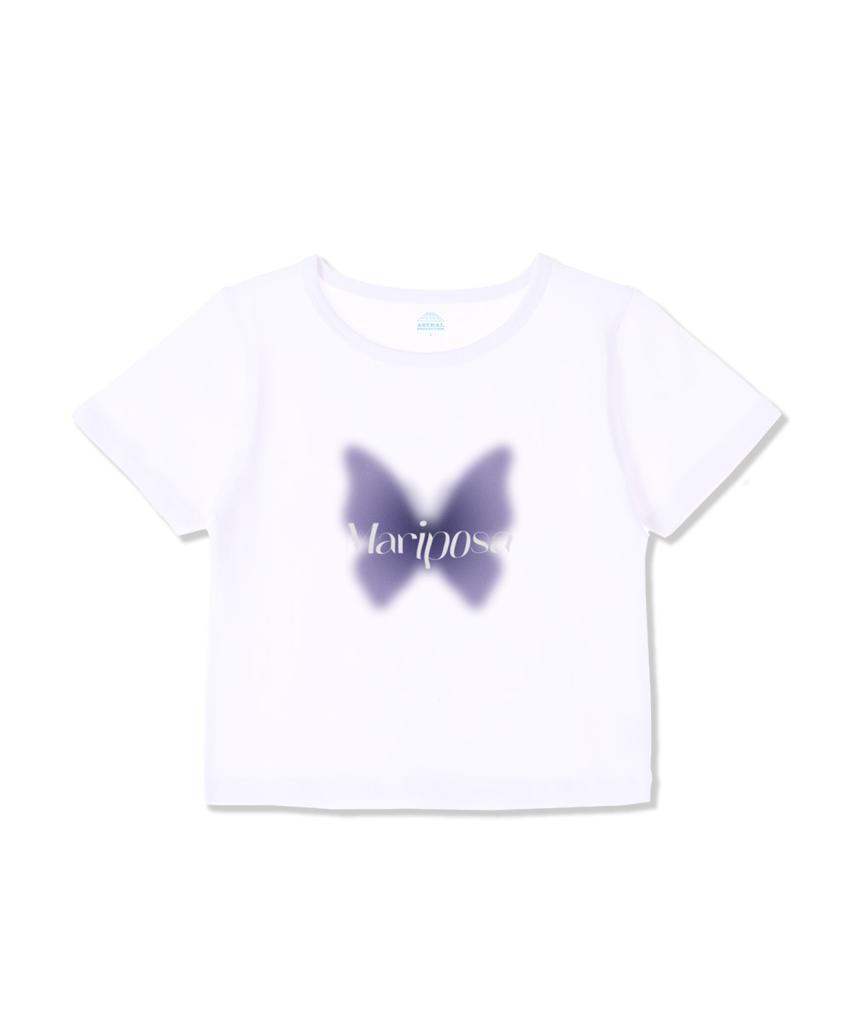 ASTRAL PROJECTION Mariposa Supima Spandex Crop Top_White