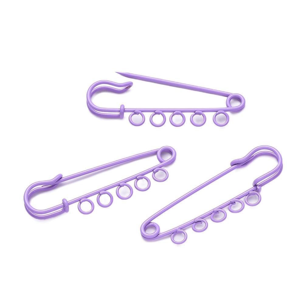 10pcs/lot Colorful Safety Pins Brooch Blank Base Brooch Pins 3/5 Rings Jewelry Pin for DIY Jewelry Making Supplies Accessorie