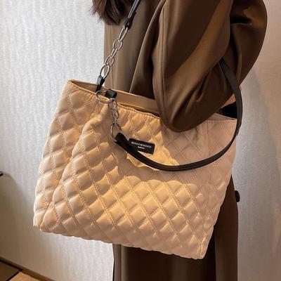 Damen-Umhängetasche mit großem Fassungsvermögen, gesteppte Tragetasche, modische All-Match-Pendlertasche