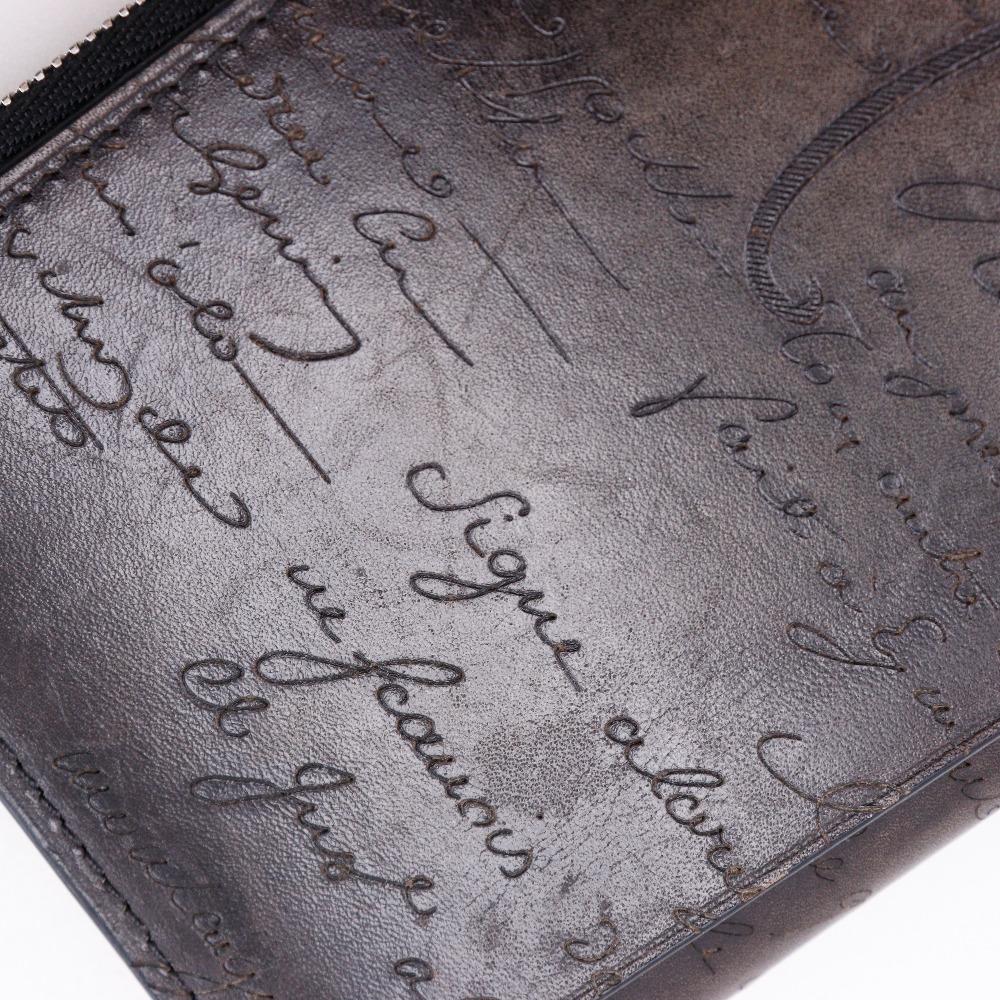 Berluti Neo-Santal Scrit Purse Calligraphy Bifold long wallet Brown Calfskin mens Used