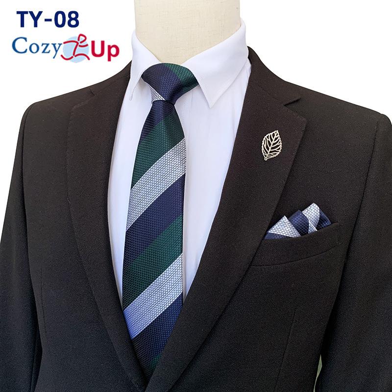 Men Two-piece Tie Set Stripe Necktie  Business Fashion Handkerchief Paisley