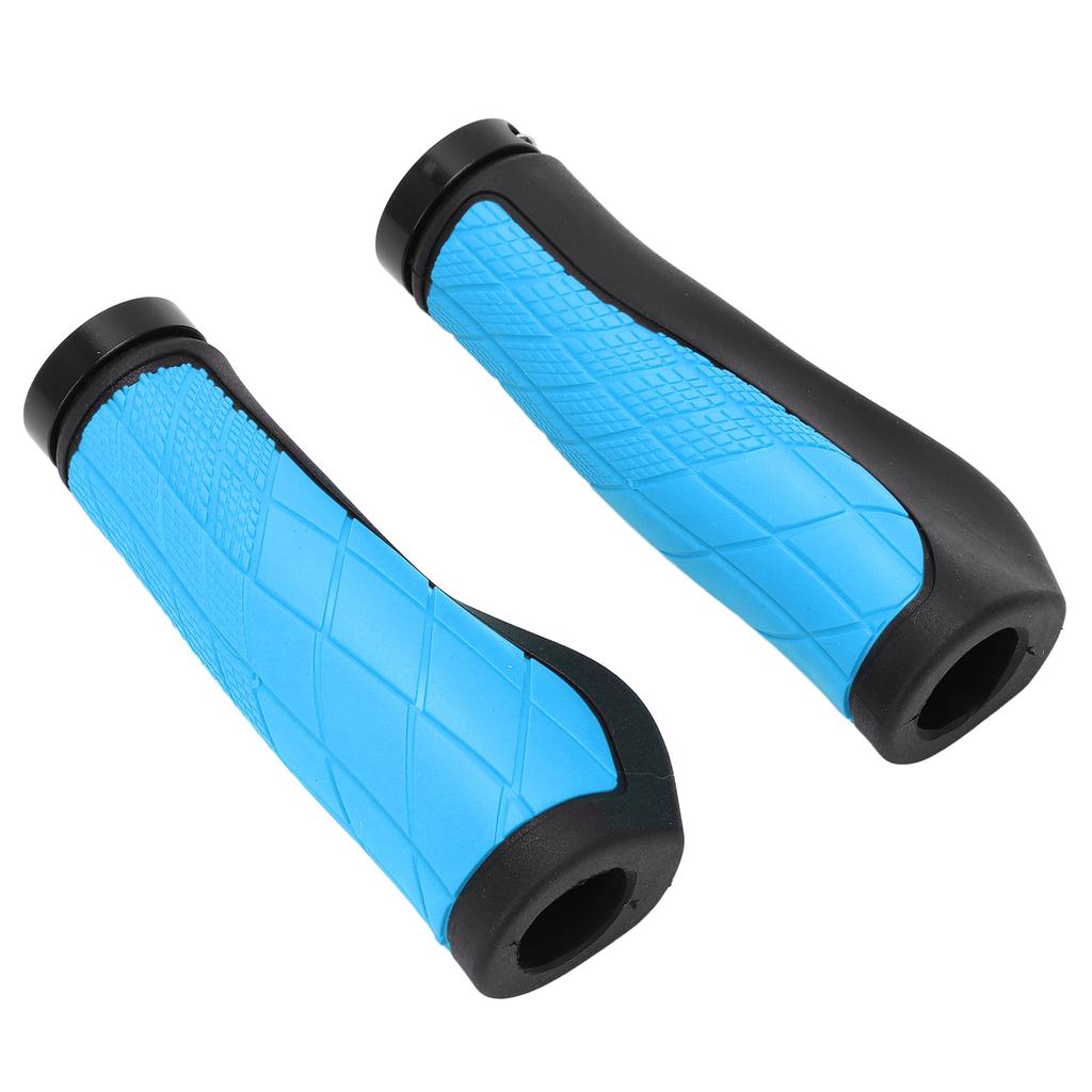 1 Pairset Bike Handlebar Cover Grips with Alloy Double Lock Anti Slip Cycling Handle GripBlue