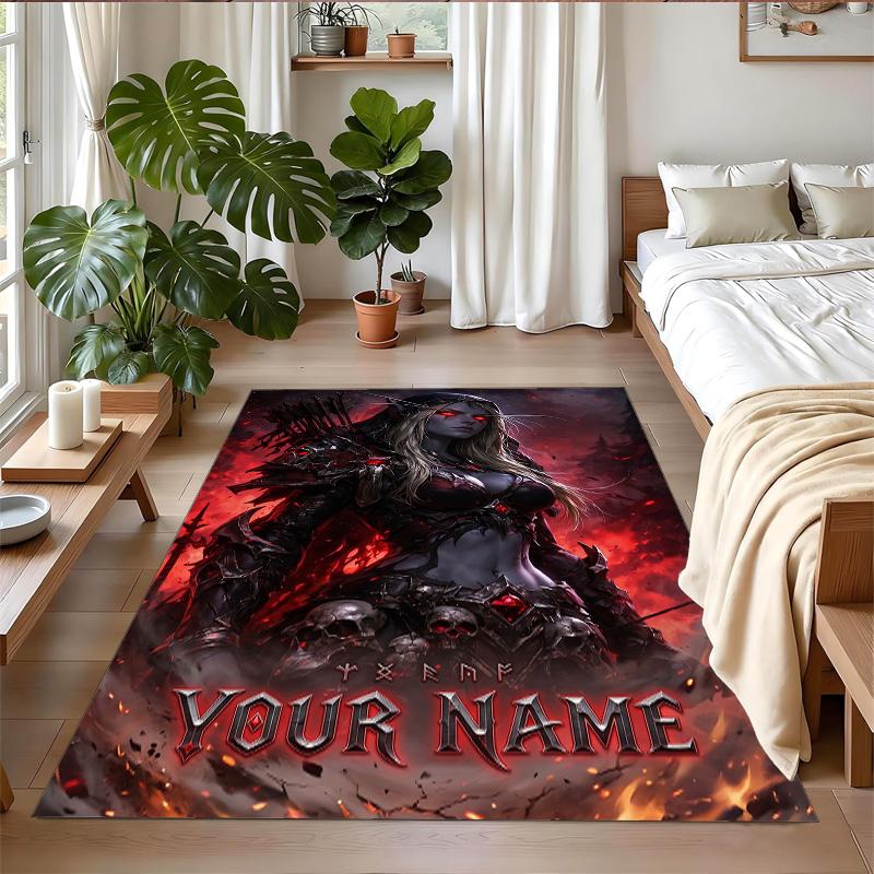 Crystal Velvet Rug Custom Name Text, Soft Non Slip Floor Mat Home DecorWorld of Warcraft