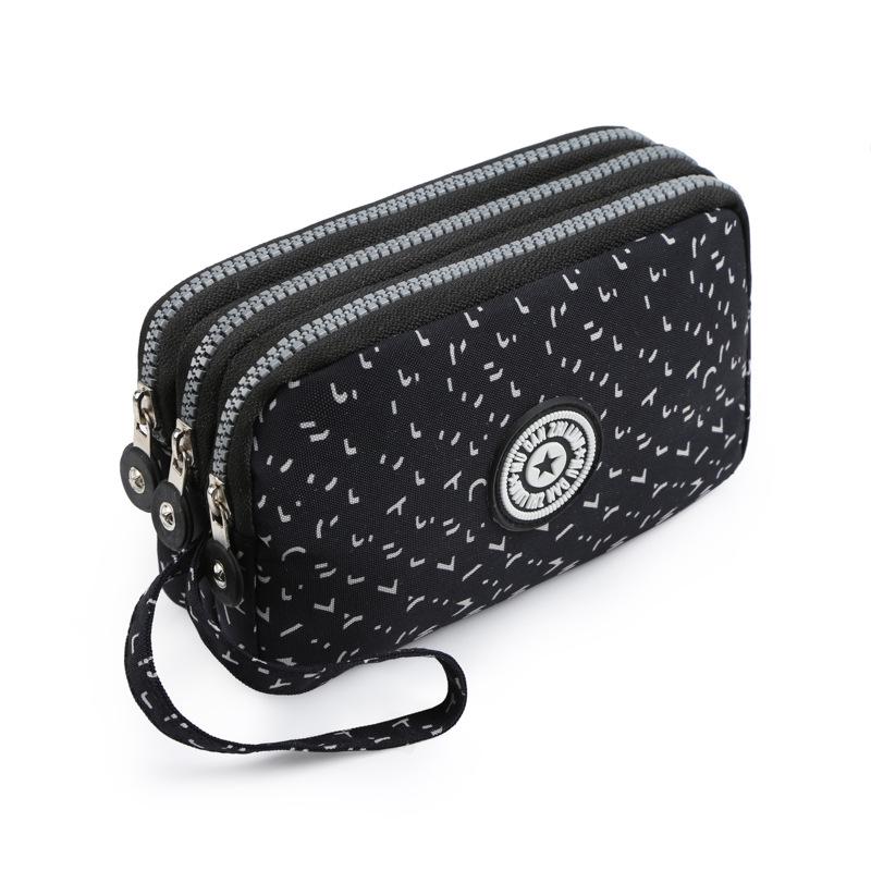 Waschbare Denim Damen Mehrfachfach-Clutch: Münz-, Make-up- und Handyaufbewahrung.