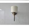 Mid Century Metal Shade Wall Lamp Modern Wall Sconce Raw Brass and White Shade
