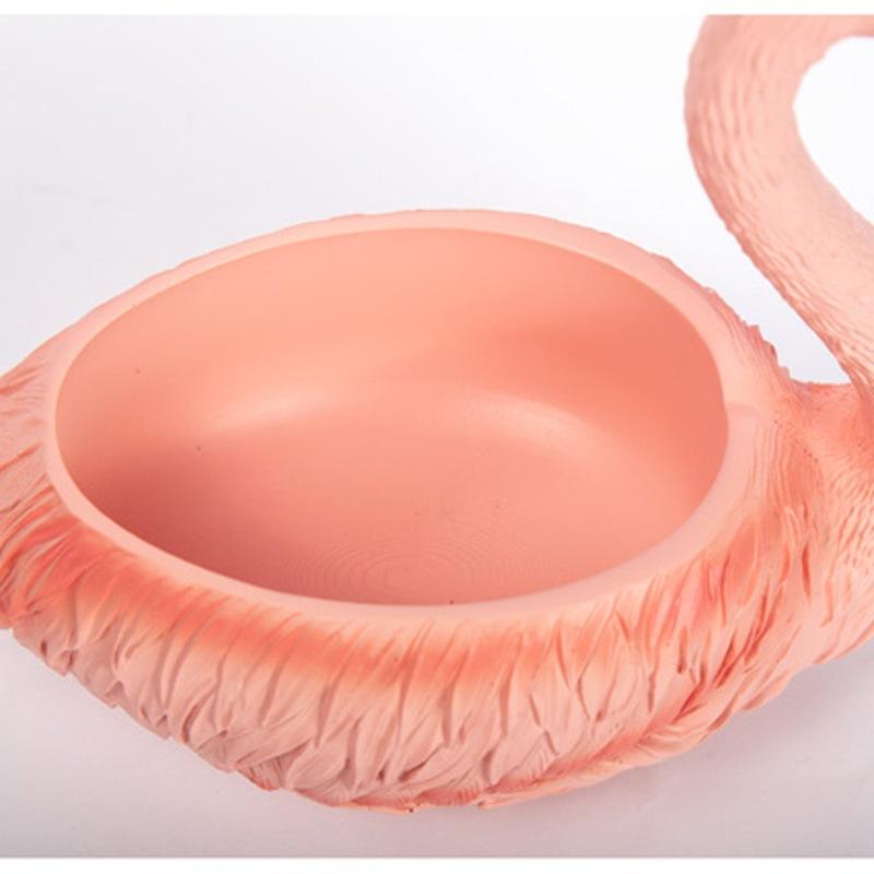 1Pcs Kreative Harz Handwerk Veranda Hause Lagerung Ornamente Flamingo Dekoration Lagerung Box