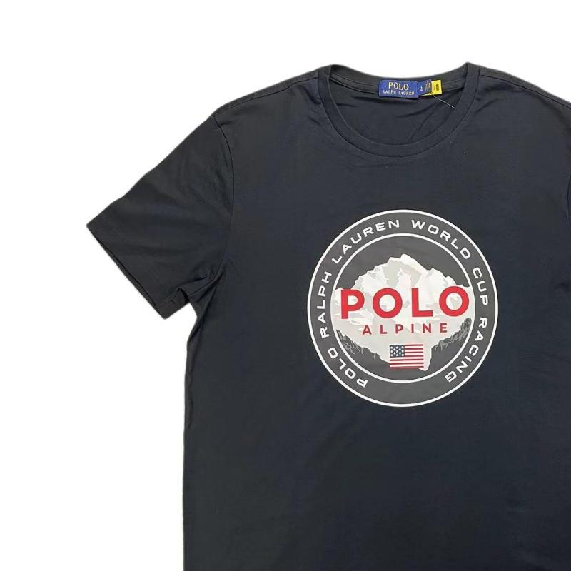 Polo Ralph Lauren Letter Print Crew Neck Short Sleeve T-Shirt Men Tops Black 710859763-001