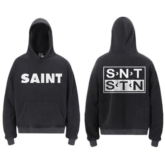 Unisex VTG High Street Saint Portrait Pattern Hoodie Sweatshirt