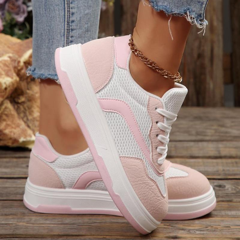 Fashion Women's Sneakers New Breathable Mesh Sports Shoes Women Spring Autumn Solid Lace Up Sneakers Woman Non-Slip Platform Casual Shoe