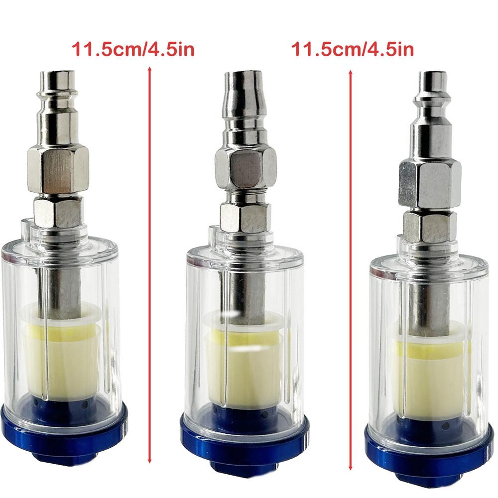 Water Oil Separator Filter, 1/4" NPT Male and Female Thread Spray Gun Filters Air Line Compressor Fitting Air Coupler and Plug