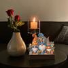 Rhinestone Drawing Candlestick Decor Ornaments Diamond Painting Desktop Tea Light Candle Holder Diamond Painting Candle Holder