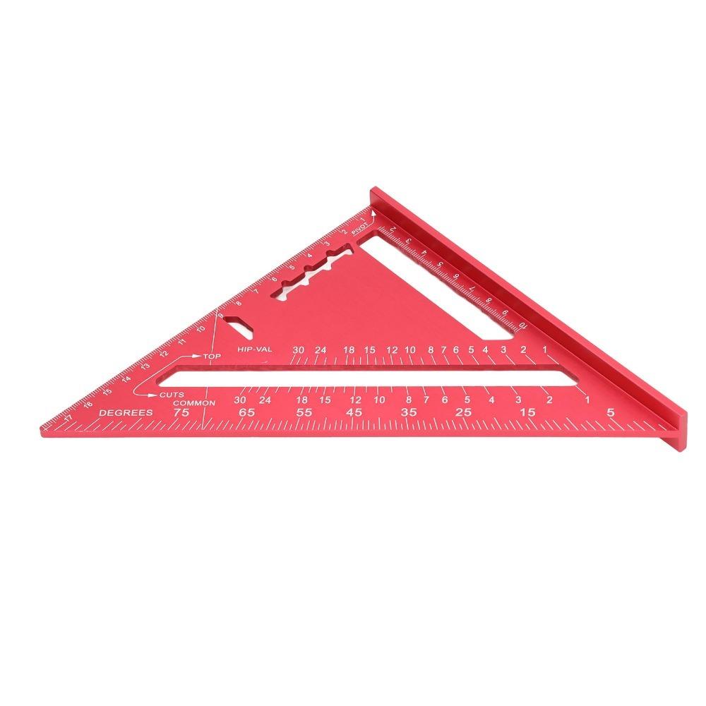 

Red Rafter Square Tool Clear Scale Triangle Right Angle Ruler Aluminum Alloy Ruler Cabinetry красный