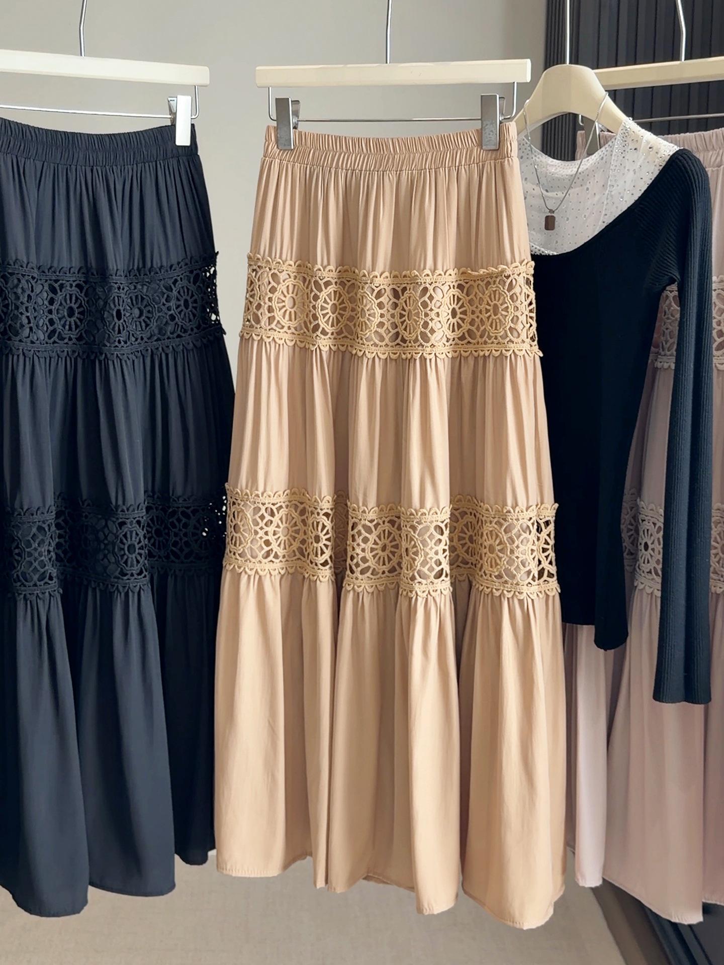 High-Waisted Crochet A-Line Layered Skirt - Spring/Summer 2026 Collection for Women One Size