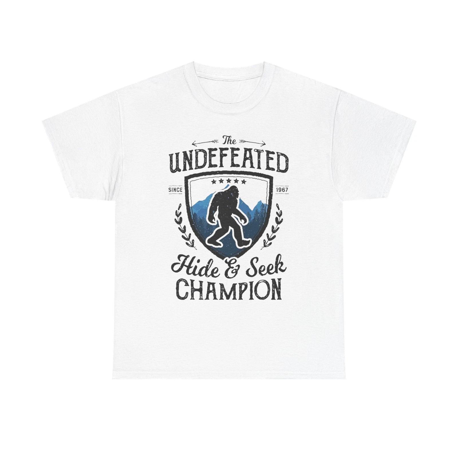 The Undefeated Hide And Seek Champion Bigfoot Funny Shirt L