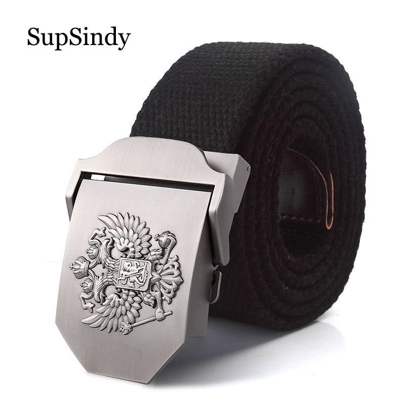 Supsindy Cinturón De Lona Para Hombres Estrella Roja Hebilla Supsindy Cinturón De Lona Para Hombres Estrella Roja Hebilla