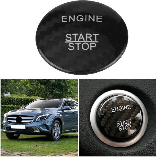 Car Engine Start Button Cover, Carbon Fiber Push to Start Button Cover for Mercedes Benz A B C GLC GLA CLA ML GL Class W176 W246 W205 X253 X156