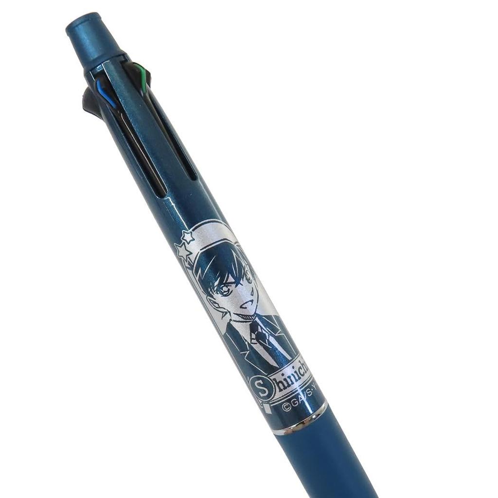 Detective Conan Pencil Ballpoint Pen In Blue and Jetstream 4 1 Shinichi Kudo Shonen Sunday [Mechanical & 4-color Black, Red, Green] & /