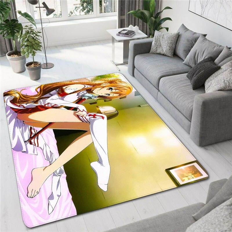 Sexy Asuna Cartoon Adult Carpet Living Room Bedroom Beautiful Large Carpet Balcony Bathroom Anti-slip Door Mat Birthday Gift