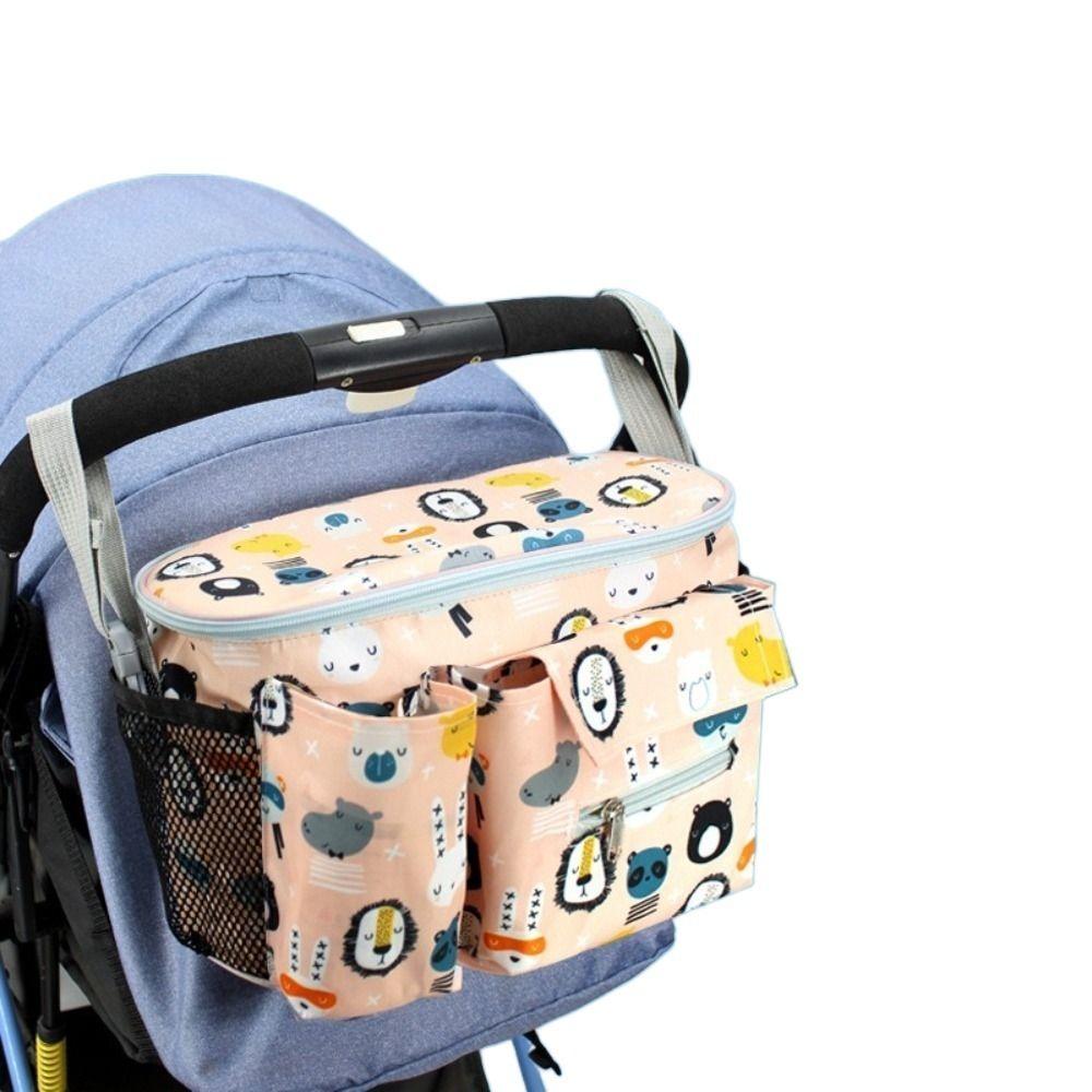 Large Capacity Cartoon Stroller Organizer Oxford cloth Hanging Carriage Bag  Baby Bottle Holder