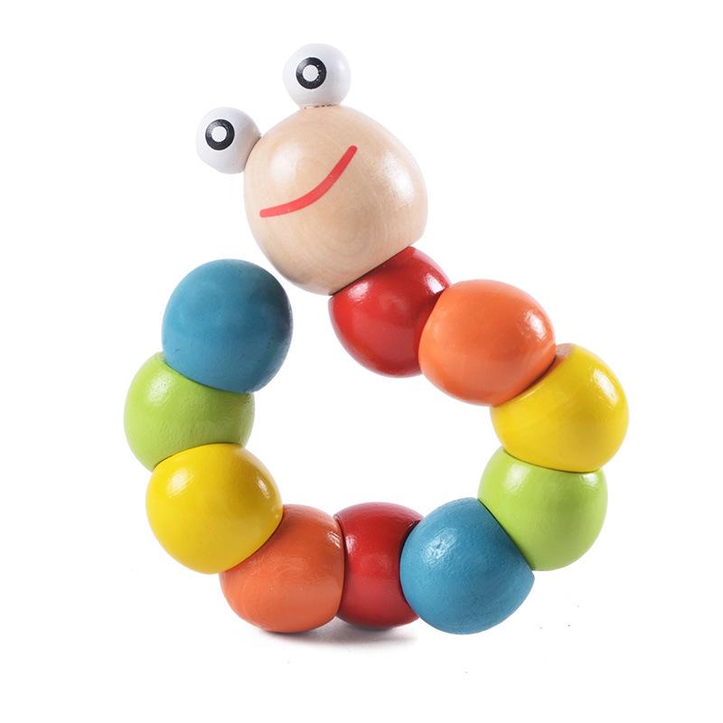 1PC Insect Toys Colorful Wooden Worm Puzzles for Children Learning Education Teaching Baby Toys Finger Games Children Montessori Gifts Insect Toys