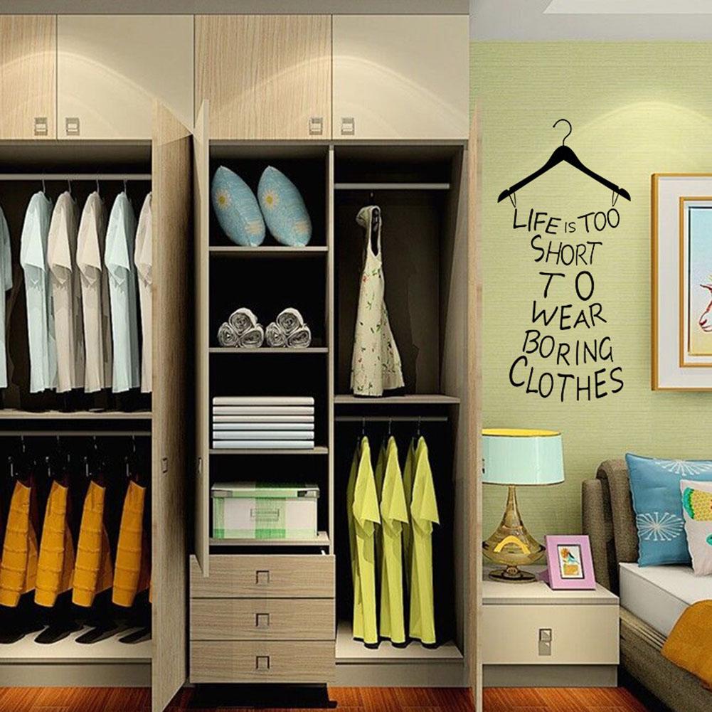 Life Is Too Short Fitting Room Wall Decal PVC Sticker Letter Words Decoration