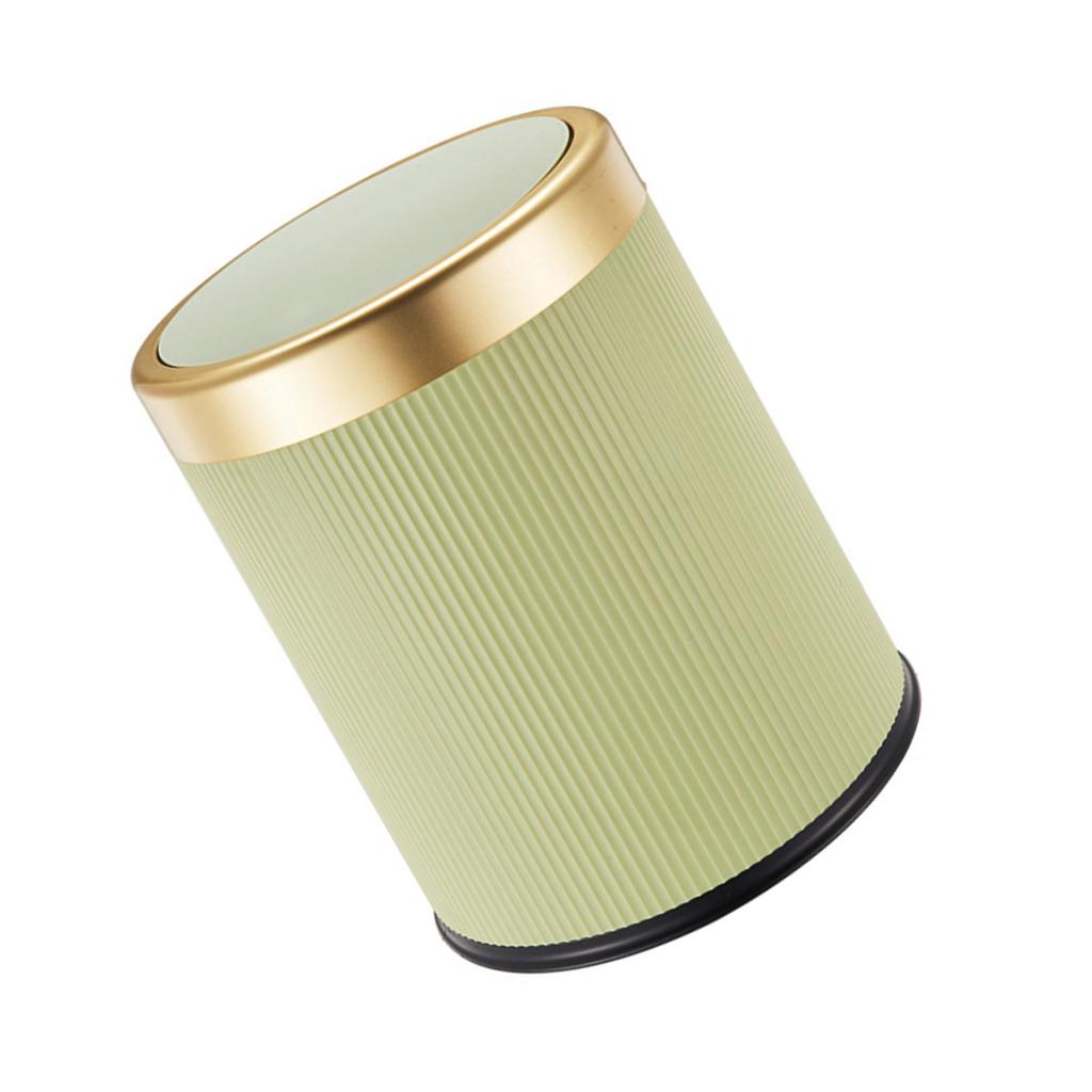 Round Flip Top Waste Bin for Home Office Use Press Trash Can with Lid Durable Plastic Wastbasket Garbage Container