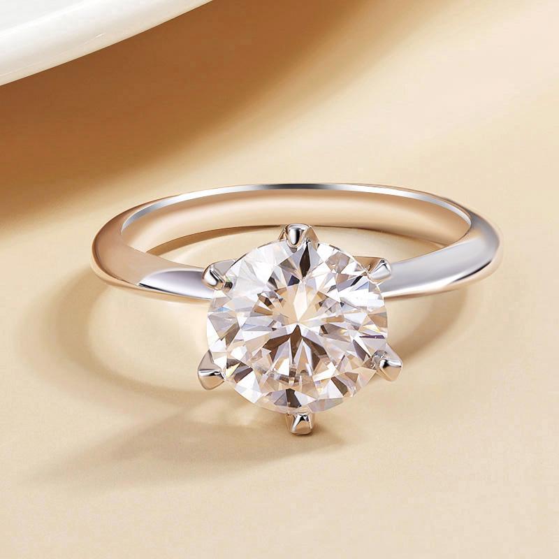 Smyoue 0.5-5CT Certified Moissanite Solitaire Ring for Women D Vvs1 Sparkling Wedding 925  Silver Lab Diamond Band GRA